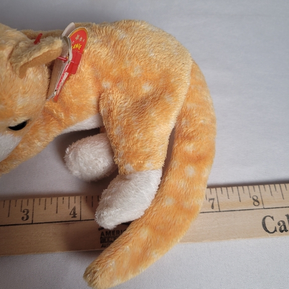 Ty Beanie Babies Lot Of 2 Cat Plush Siamese Snip 1996 Orange Tabby Tabs 2001 - Picture 8 of 8